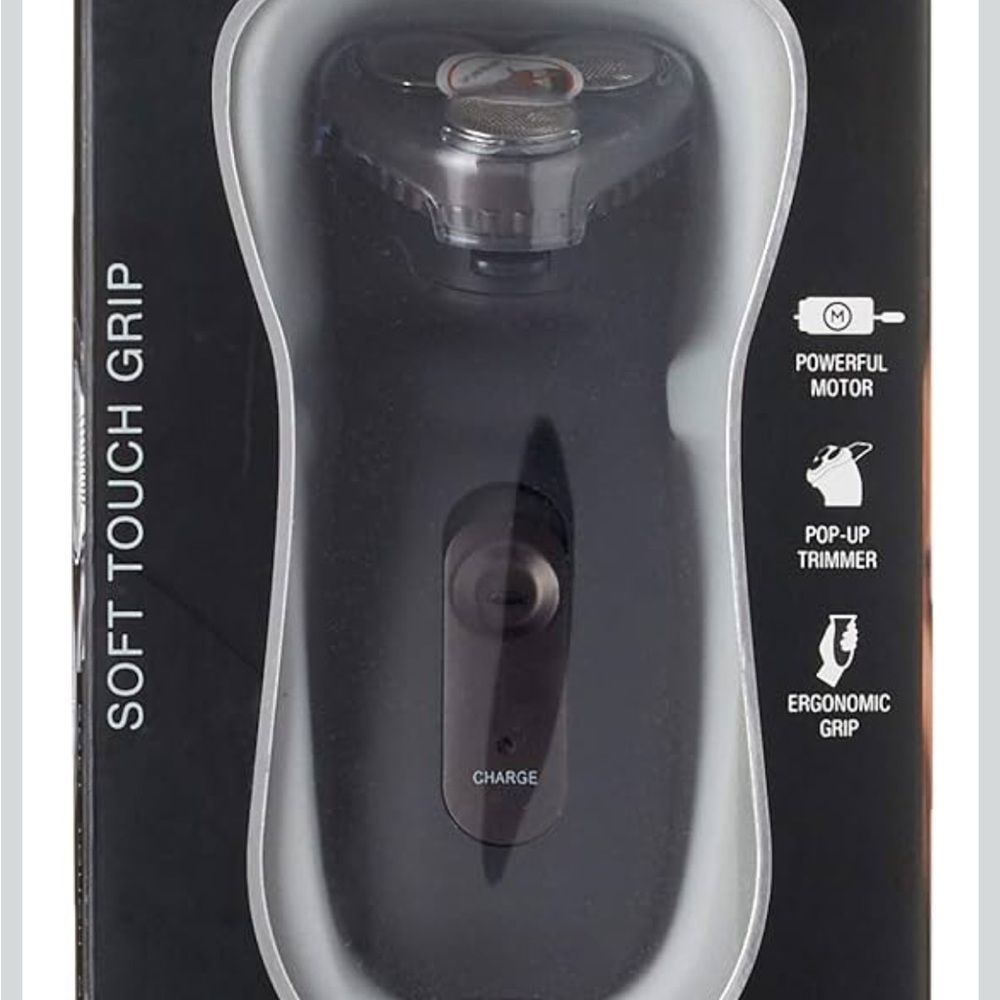 Electric Shaver with Soft Touch Grip - Black